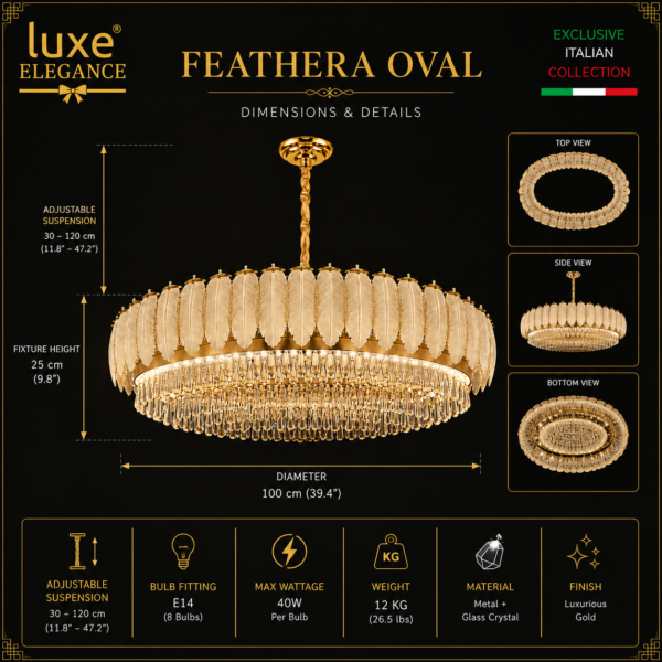 feathera-oval-luxury-crystal-chandelier-gold-4 Feathera Oval
